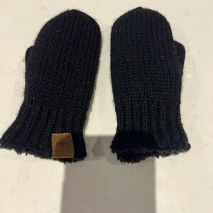 Mini mioche Black Knit Mittens 0-12m
